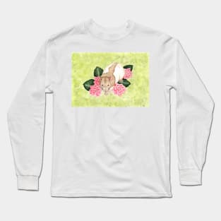 Hooded Rat with Flowers Long Sleeve T-Shirt